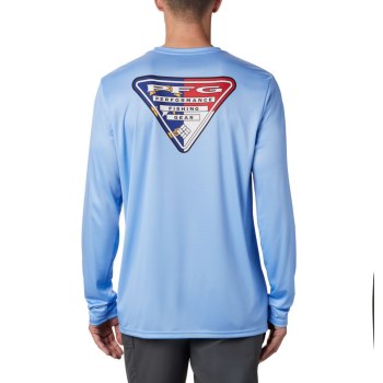 Columbia Sweater Heren, PFG Terminal Tackle State Triangle Long Sleeve Wit, 60GENCWRT